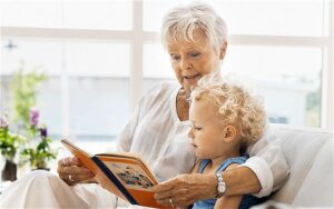 grandma reading to child